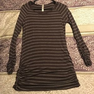 Dark Purple Stripped Tunic; Size Medium